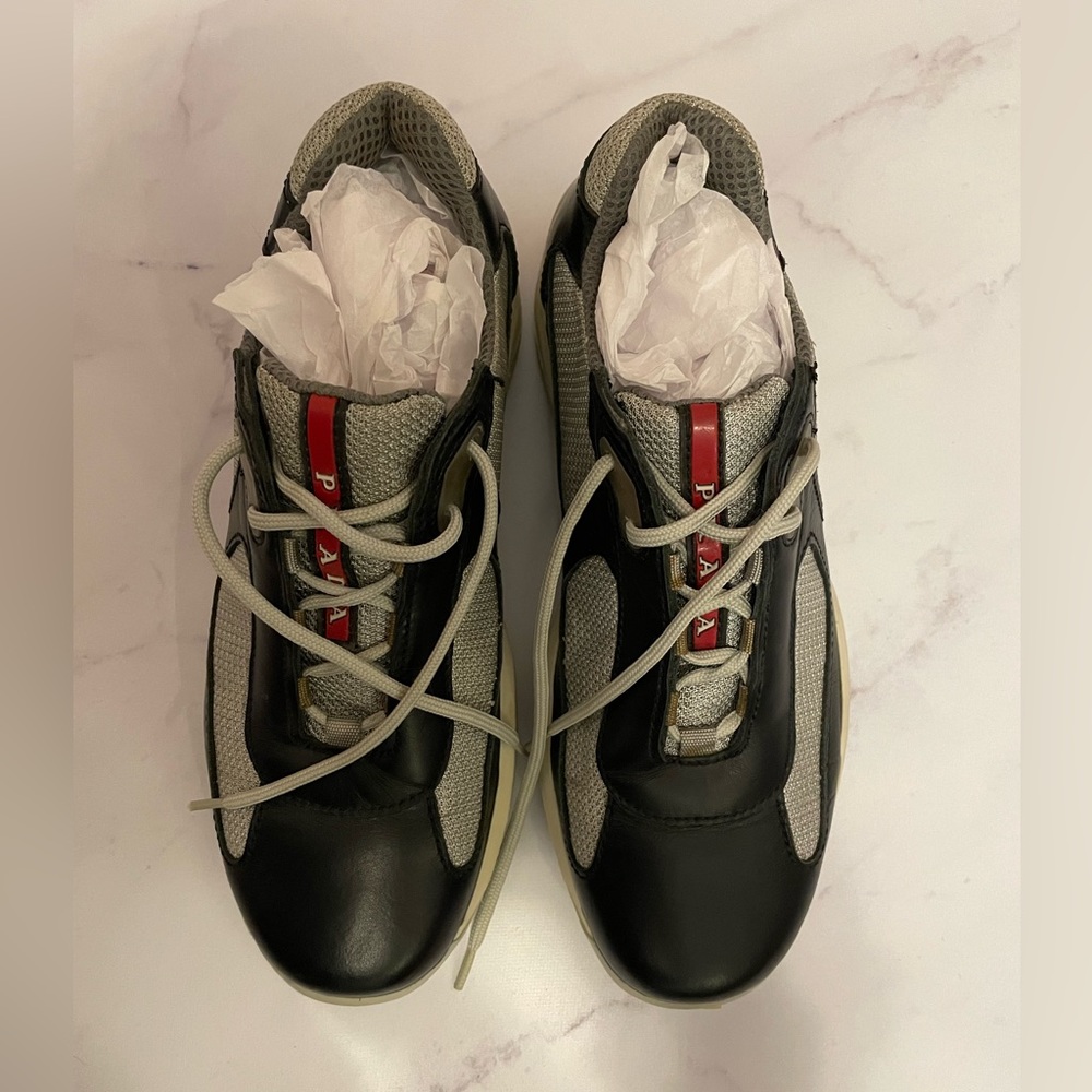 Prada sneakers ultramarine color leather 💙🐬 cute ugly sneaker Copenhagen style